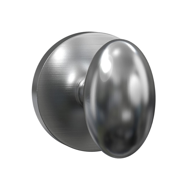 Bravura 905-6 Oxford Passage Knob on Round Contemporary Rose in Satin Nickel