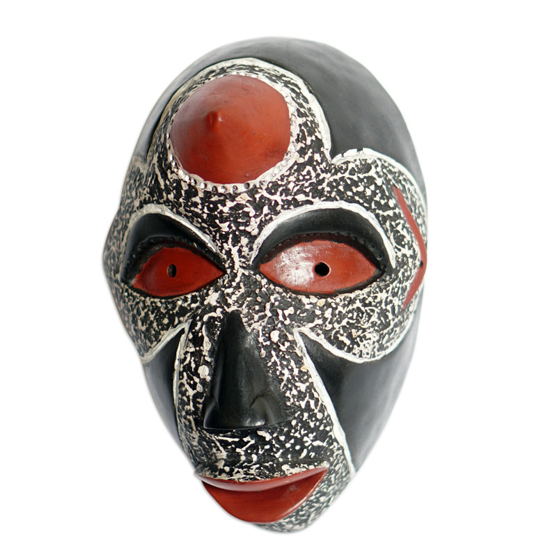 Bungalow rose fait à la main masque de faune masque de bois africain