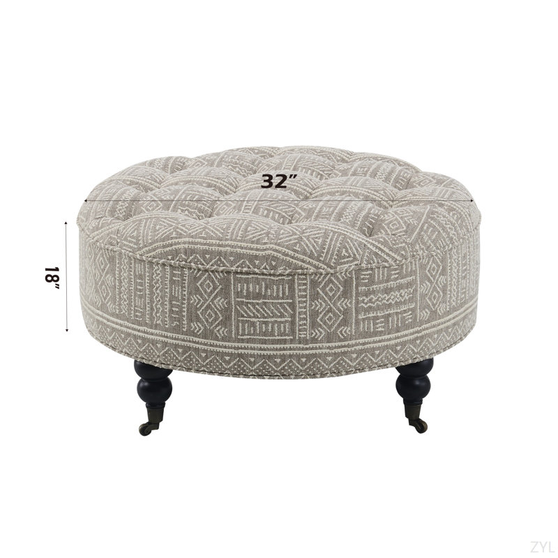 Repose-pieds en tissu à motif avec roulettes