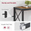Console étroite à 2 niveaux avec structure en X, table d'appoint rustique brun avec étagères de rangement pour l'entrée et le salon