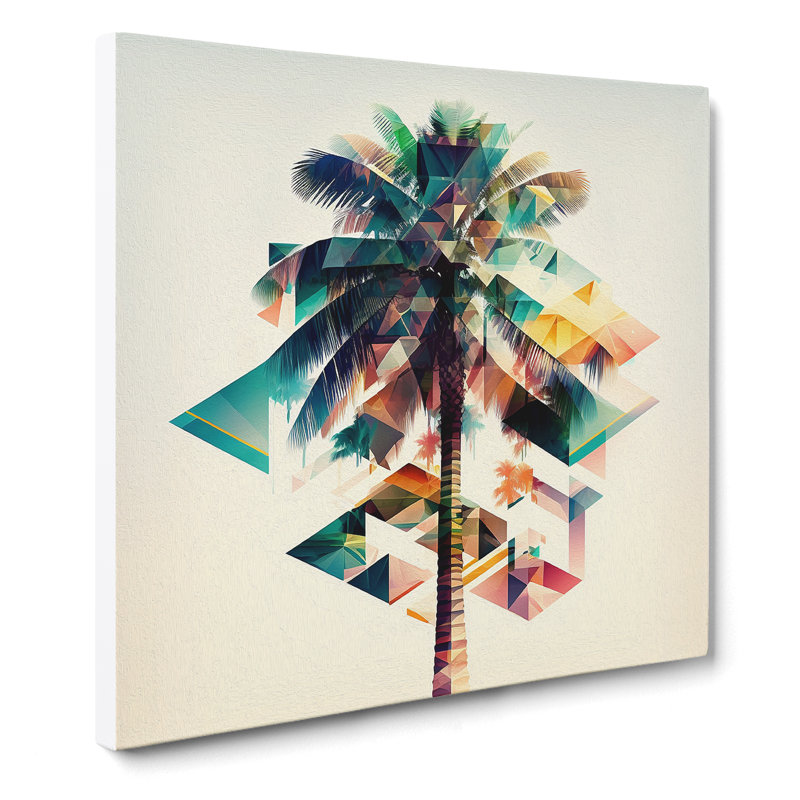 Palm Tree Geometric - Wrapped Canvas