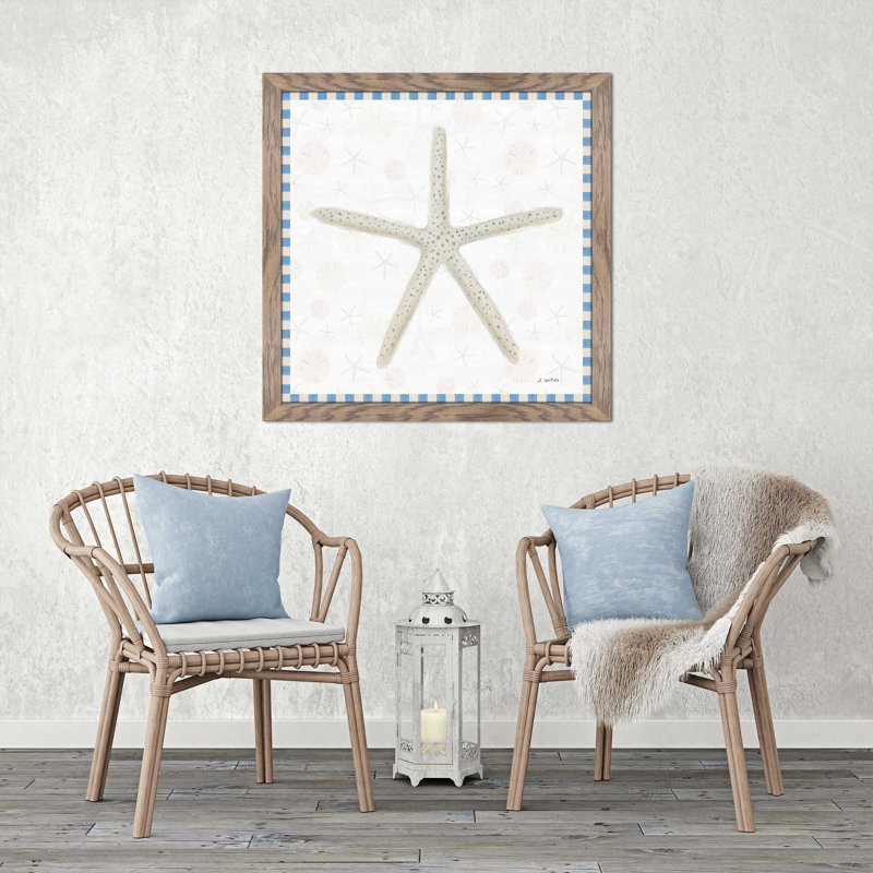 Beach Days III - reproduction sur toile, H 21,5 po x l 21,5 po x P 0,75 po, Cadre taupe délavé