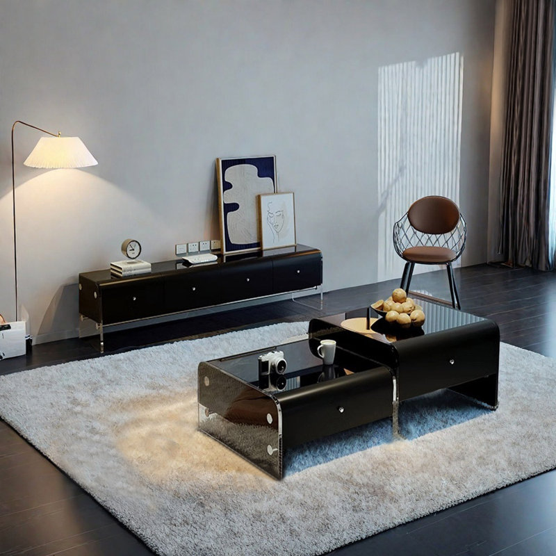 Meuble télé de style américain jumelé à une table basse
