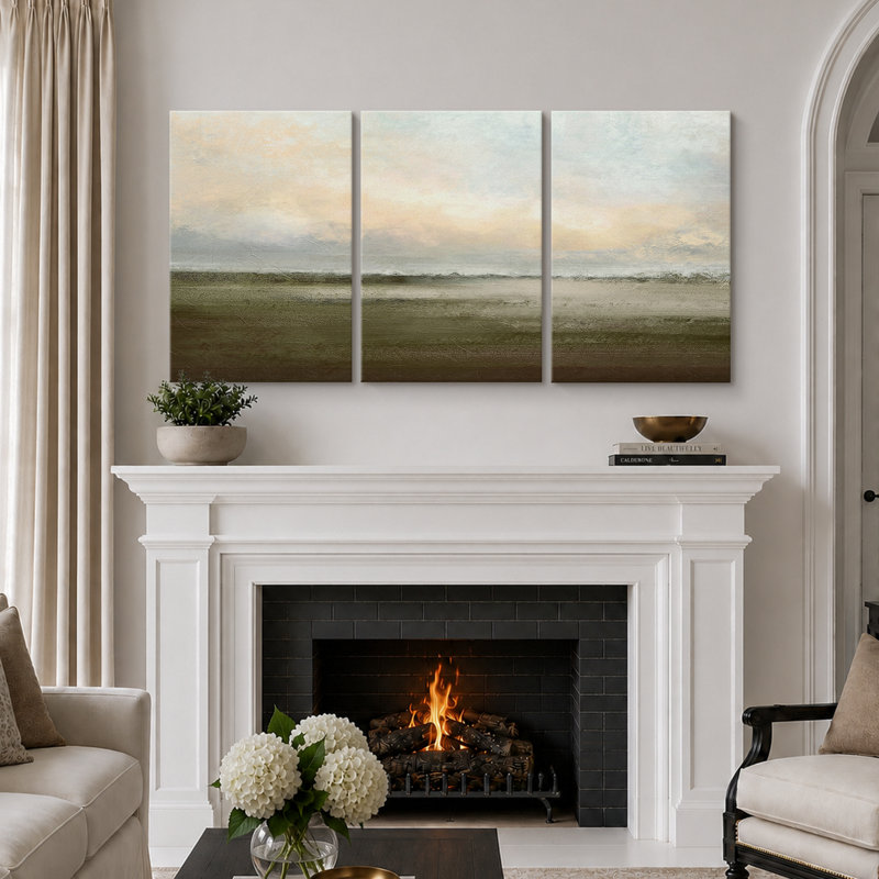 Reproduction d'art sur toile encadrée, 36" H x 72" W, Toile tendue, Sans cadre