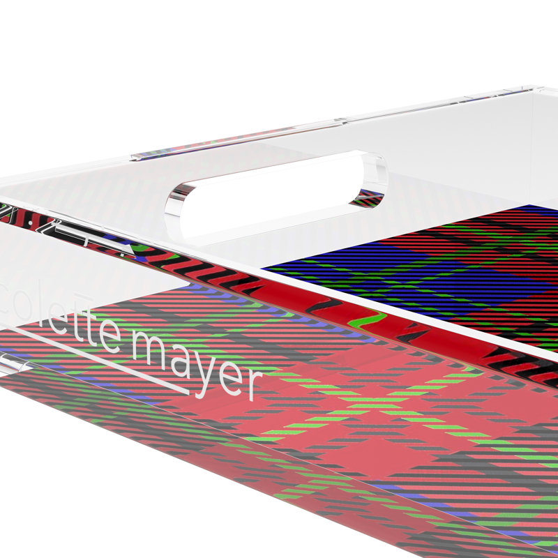 Tartan Acrylic Rectangle Decorative Tray, 12.5" W x 7.75" L