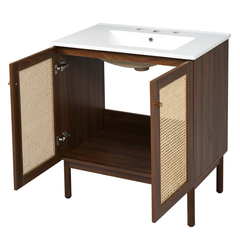 Meuble-lavabo en bambou Artisanal