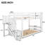 Lit simple au-dessus d'un lit superposé blanc avec rangement gracieux - Fabriqué en pin massif pour un style mystérieux-1208360489