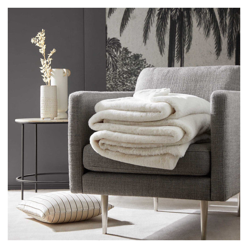Bianca Madura Throw, W140 x L200cm, Light Beige