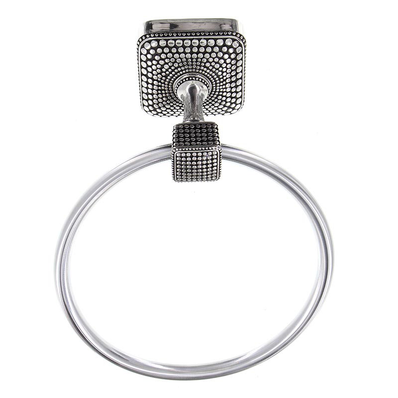 Tiziano Wall Mounted Towel Ring, Antique Silver