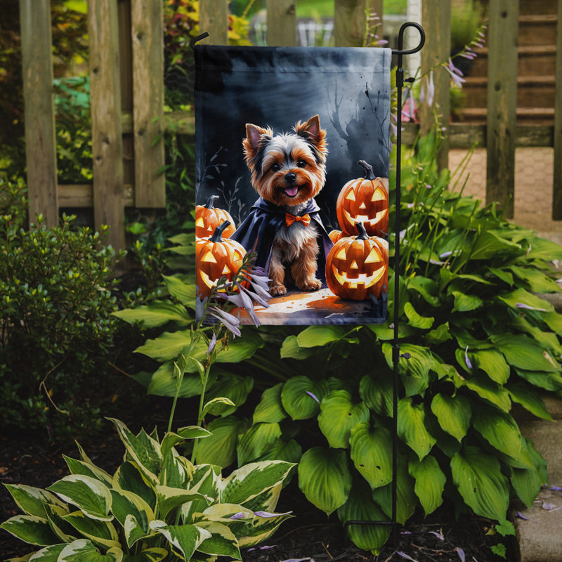Drapeau de jardin chiot Halloween, Yorkshire Terrier