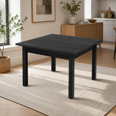 Table de salle à manger carrée 39,4 "avec pieds en bois massif pour 4
