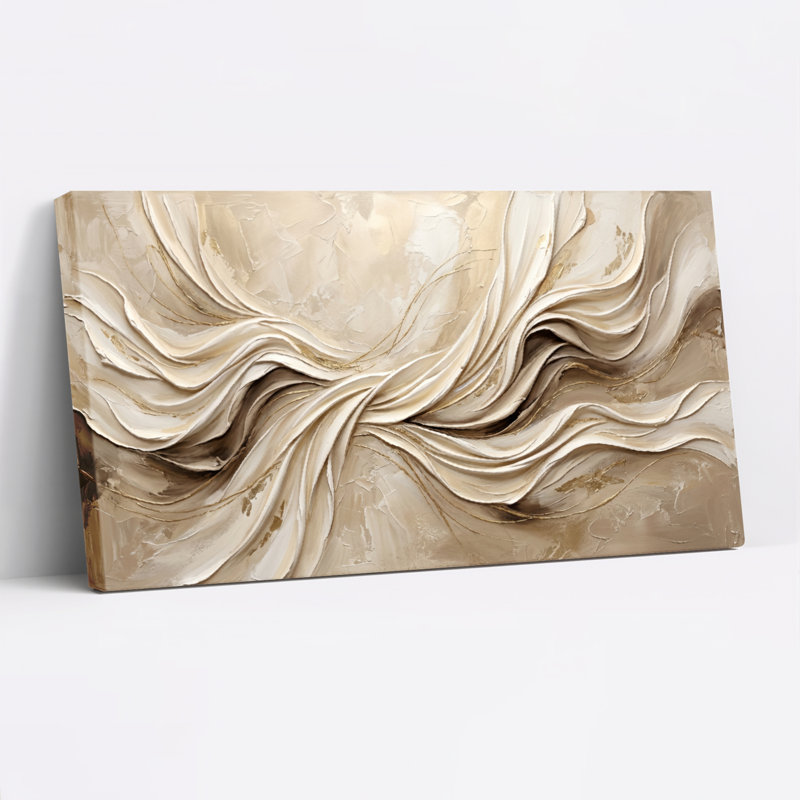 Ensemble de 1 tableau sur toile « Vagues ondulantes », L 58 po x H 28 po, Toile tendue