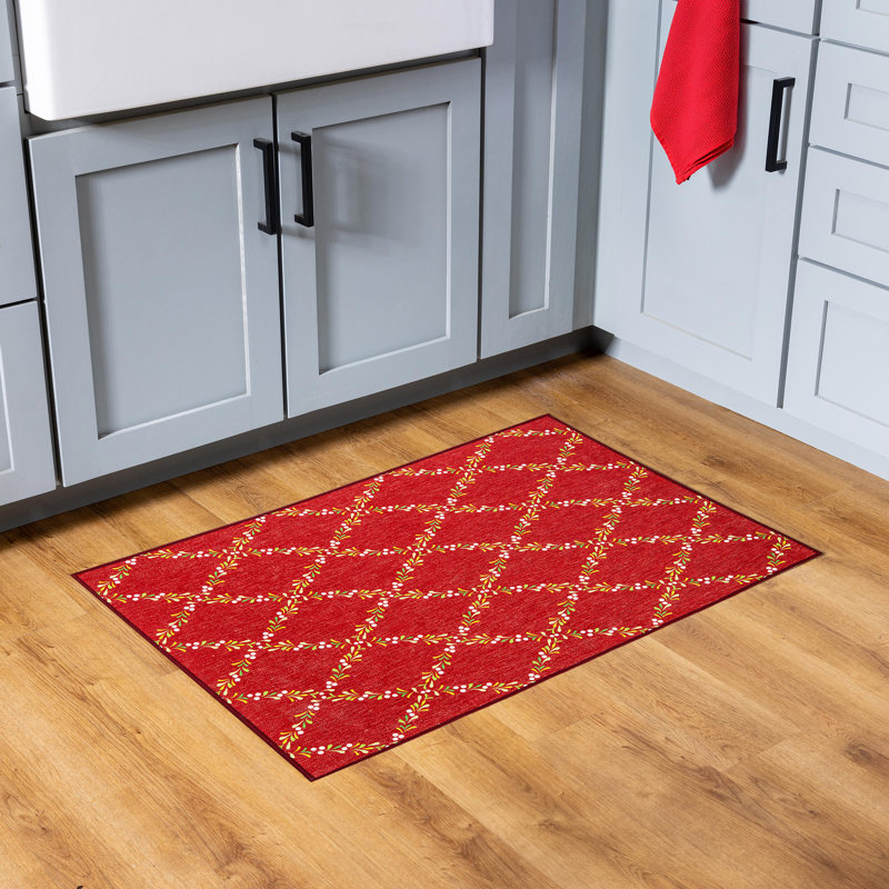 Tapis lavable Welcome Foliage Pennant 24 po x 36 po, Jaune/rouge