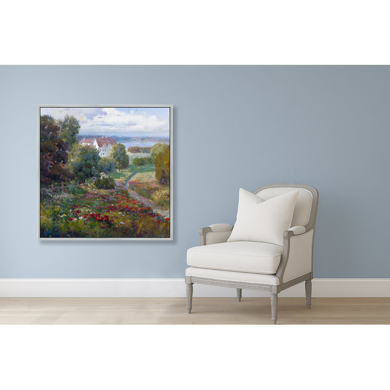 The Manor Path Print, Silver, 26" H x 26" W