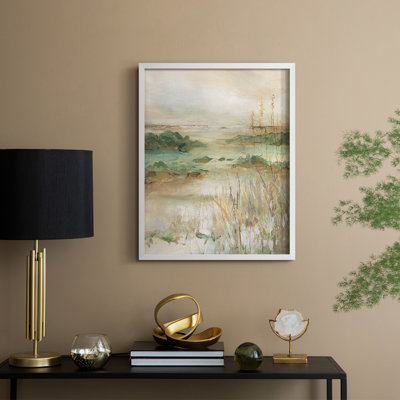 Sandy Seagrass Shores, reproduction encadrée - bois massif