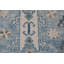 Tapis géométrique bleu Oushak 8 x 11