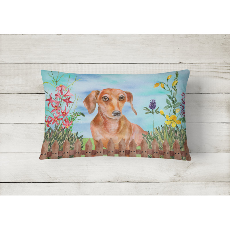  Coussin décoratif intérieur / extérieur Dachshund Spring