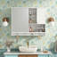 Armoire de salle de bain murale polyvalente avec miroir et tablettes réglables