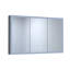 48 po L 30 po H Pharmacie rectangulaire en aluminium argenté encastré / à fixation en surface avec miroir DEL et horloge