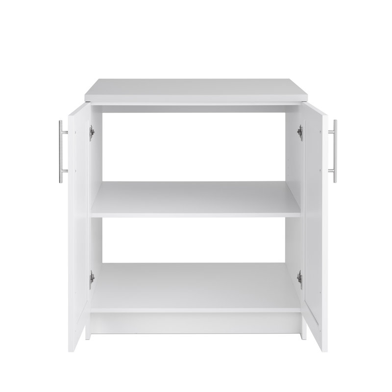 White Freestanding Office Storage Cabinet with Adjustable Shelves