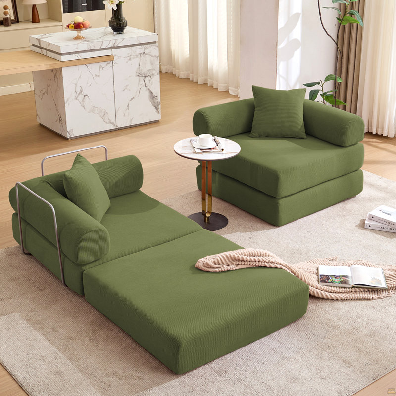 Canapé-lit modulaire pour appartement, canapé-lit convertible, Vert