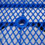 Table de pique-nique rectangulaire en acier de 6 pi pour l'extérieur, bleu, avec mât de parasol-1784648014