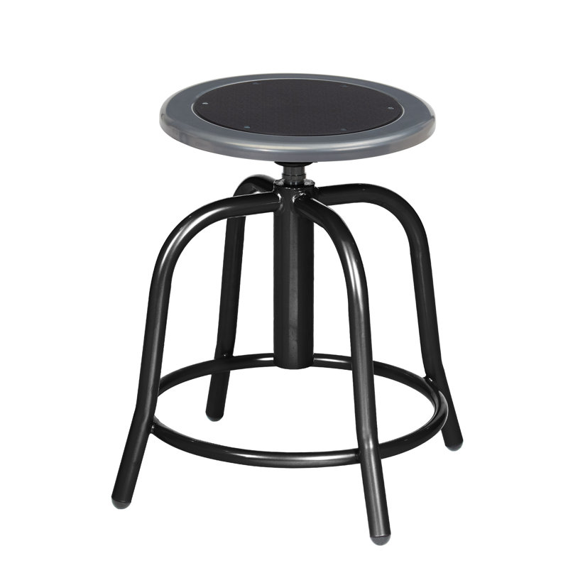 Tabouret pivotant Vince avec siège en acier, noir, Noir, Noir