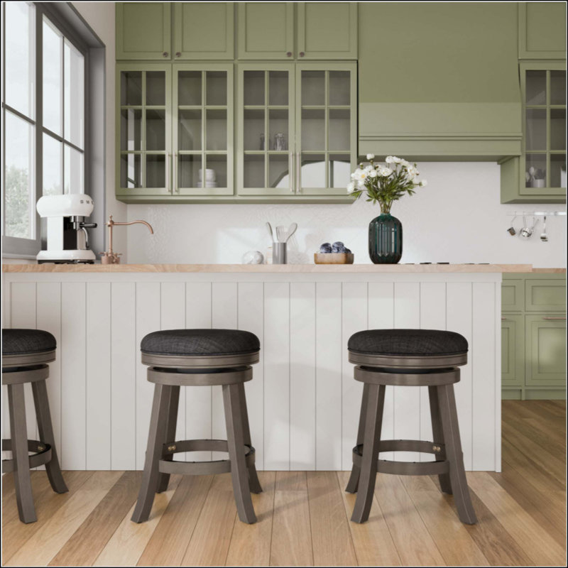 Tabouret de comptoir avec siège pivotant, tissu, parfait pour les cuisines et les bars modernes