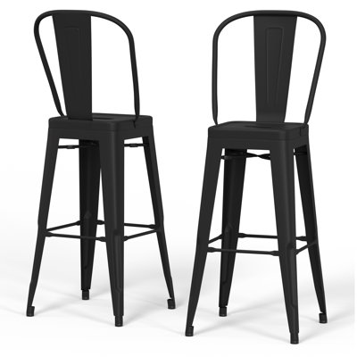 Fletcher Metal Contemporary Stools with Brace Support