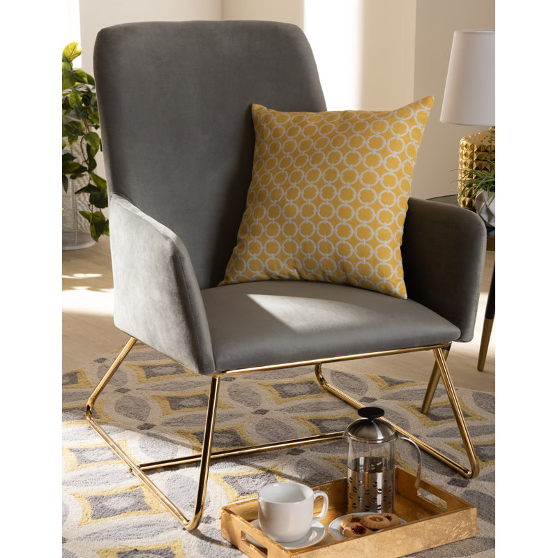 Fauteuil en polyester de 26,38 po de large Kulan, Gris