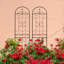 Treillis de jardin en métal antirouille de 86,7 po x 19,7 po, pour les fleurs grimpantes, noir, facile à ériger et stable de 86,7 po x 19,7 po, support de fleurs d'extérieur rouillé, installé, fiable