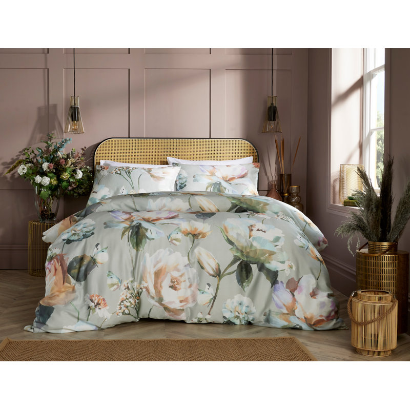 Pressley Cotton Floral Duvet Cover with Pillowcases Included, Full / Double Duvet Cover + 2 Pillowcases