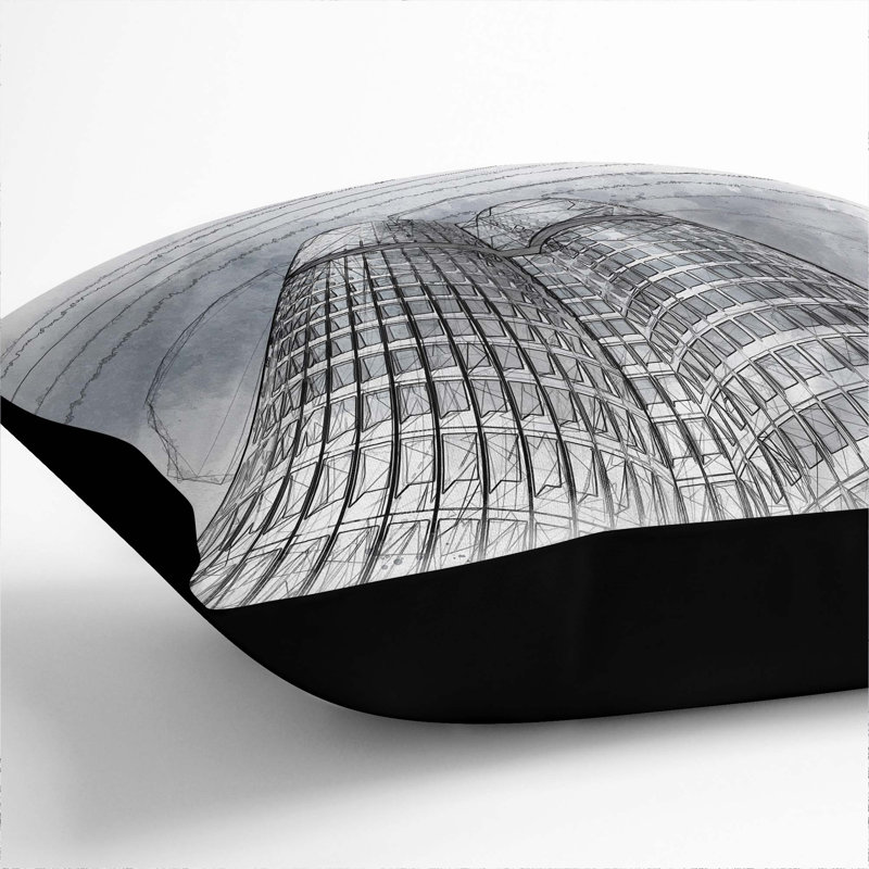 Square Throw Cushion, Black, 55cm H x 55cm W x 20cm D