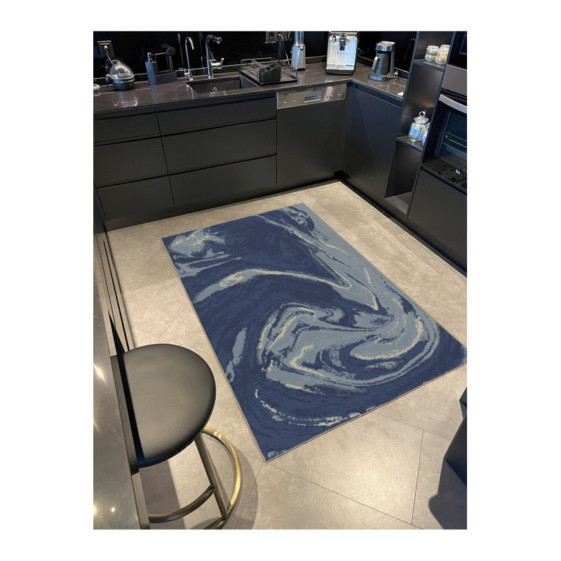 Tapis décoratif et lavable Painted Ocean, Carré 3 pi 3 po