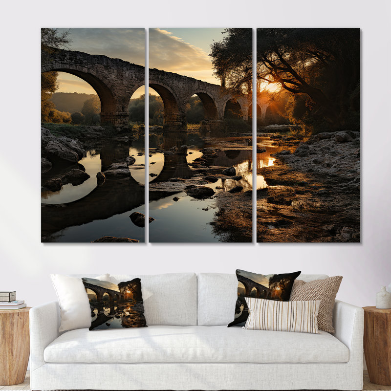 Pont vers nulle part, ensemble d'art mural, Toile tendue, H 32 po x l 48 po x P 1 po