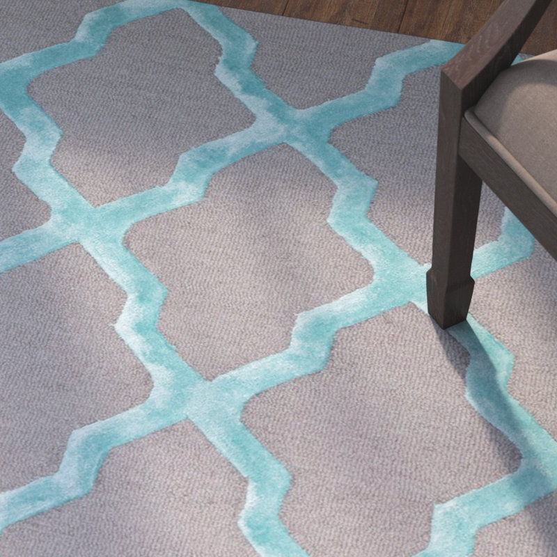Cambridge Hand Tufted Wool, Viscose Geometric Rug, Round 6'