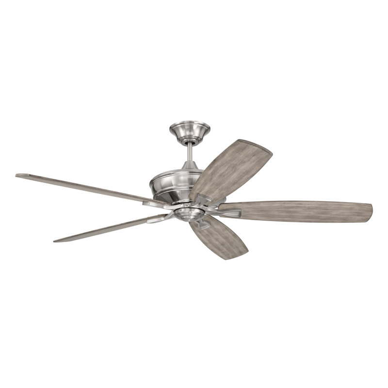 Ventilateur de plafond Santori avec télécommande, Nickel brossé avec pales en bois espresso, 60"