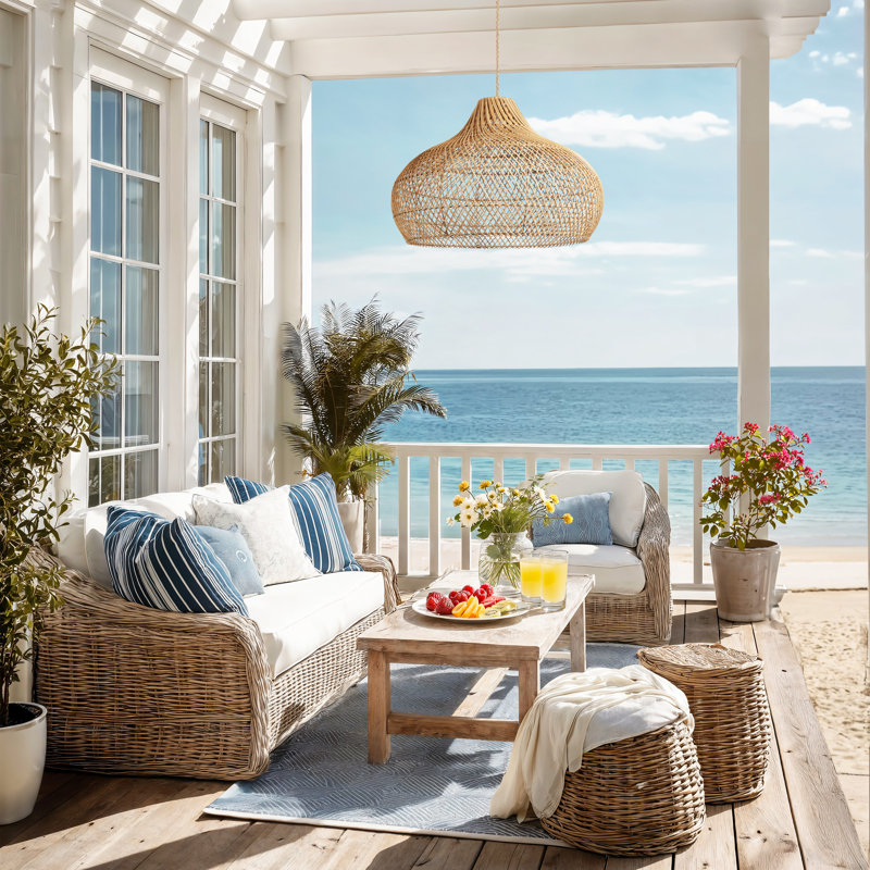 Kloe Outdoor Rattan Pendant Light - 28" Natural Brown Dome 1-light Polished Handwoven Adjustable Light Fixture For Covered Patio, Porch In Modern, Traditional, Boho & Coastal Style