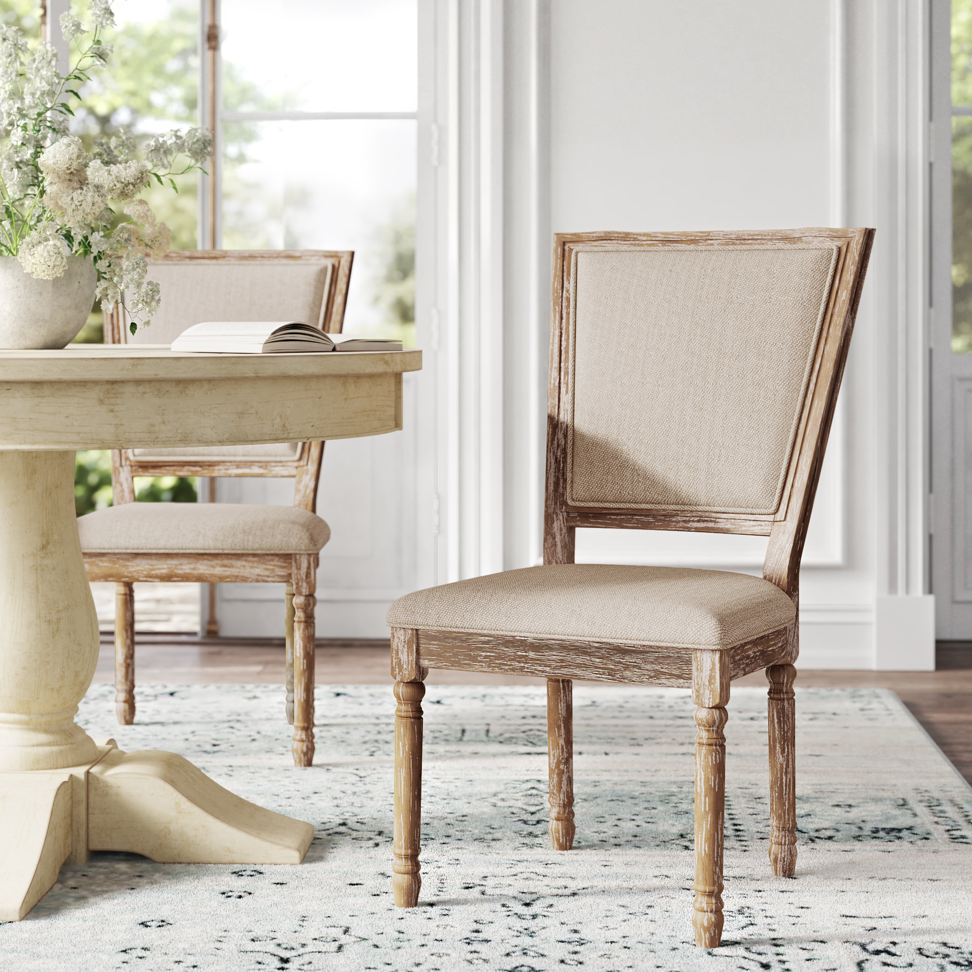 Laurel Foundry Modern Farmhouse Chaise d'appoint rembourrée en bois ...