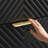 Modern Glam 6-Drawer Dresser, 54" Wide Black Chest with Carved Chevron Drawer Fronts
