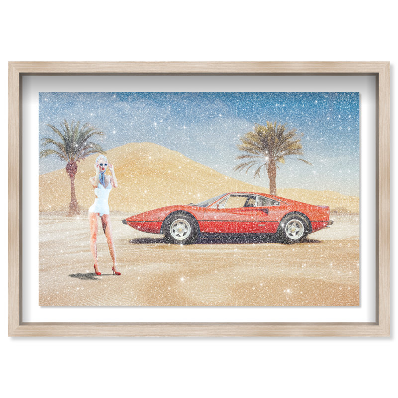 Perfect Place to Tan Canvas Transportation Print by Oliver Gal, 21.5"H x 31.5"W, Natural Oak Frame