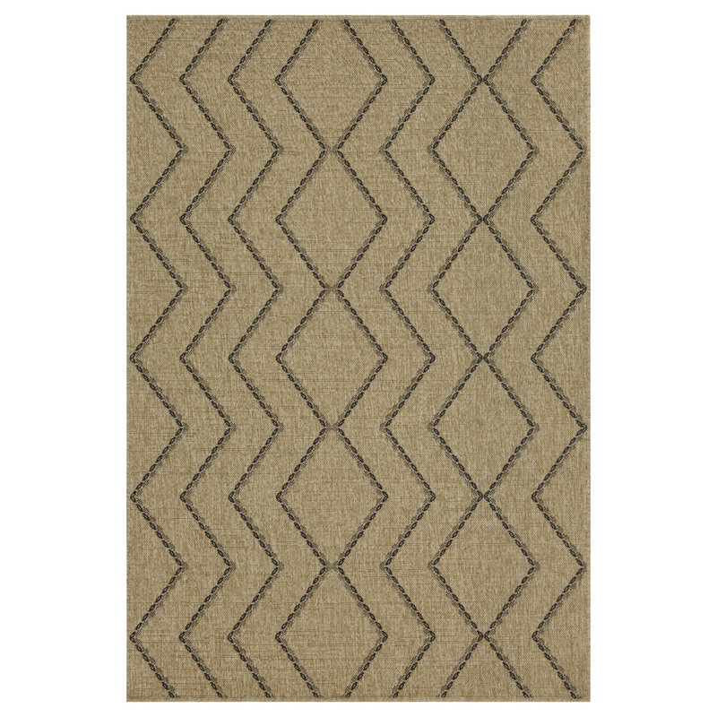 Durable Polypropylene Rug Modern Diamond Patterns Indoor/outdoor Spaces