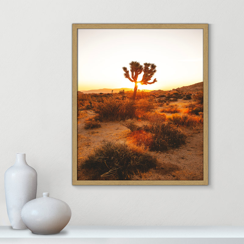 «Desert Dawn» par Joshua Earle - reproduction imprimée, H 25,5 po x l 21,5 po x P 0,75 po, Cadre naturel mince, Pas de tapis