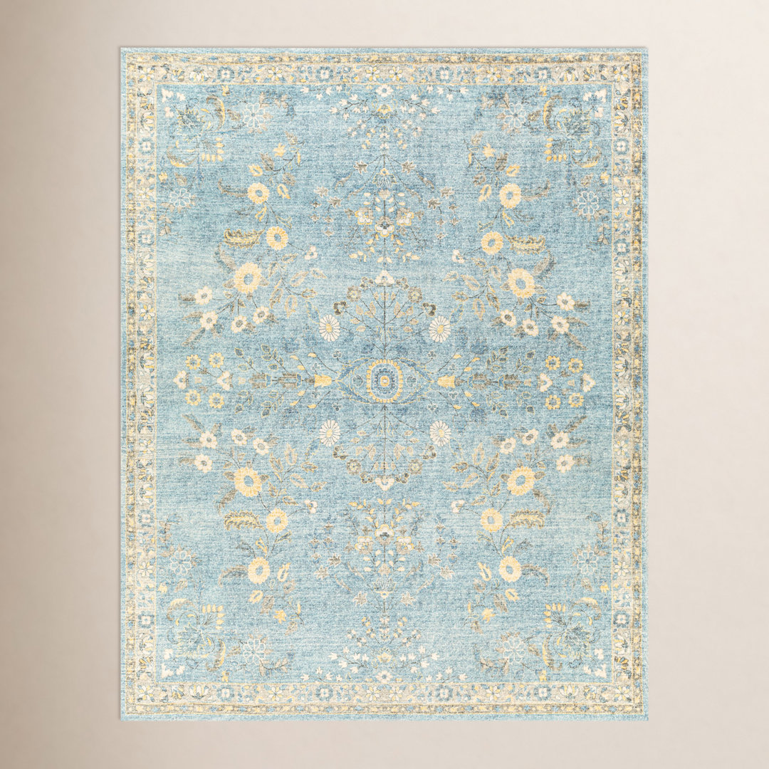 Berger Floral Blue Area Rug Birch Lane™ Rug