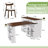 Modern Kitchen Island Set With Rotating Table & Extendable For 2-4, Kitchen Island Set With 2 Solid Wood Chairs & Built-In Socket-701428794