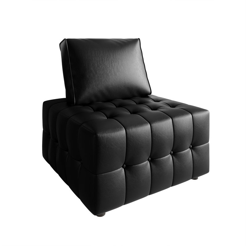 Ensemble de chaises modulaires en similicuir 4 pièces 4 pièces, Noir