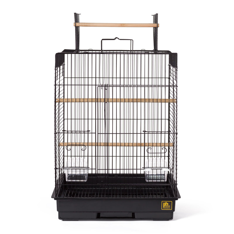 Chuhay 24 in. Plastic and Steel Play Top Bird Cage, Black