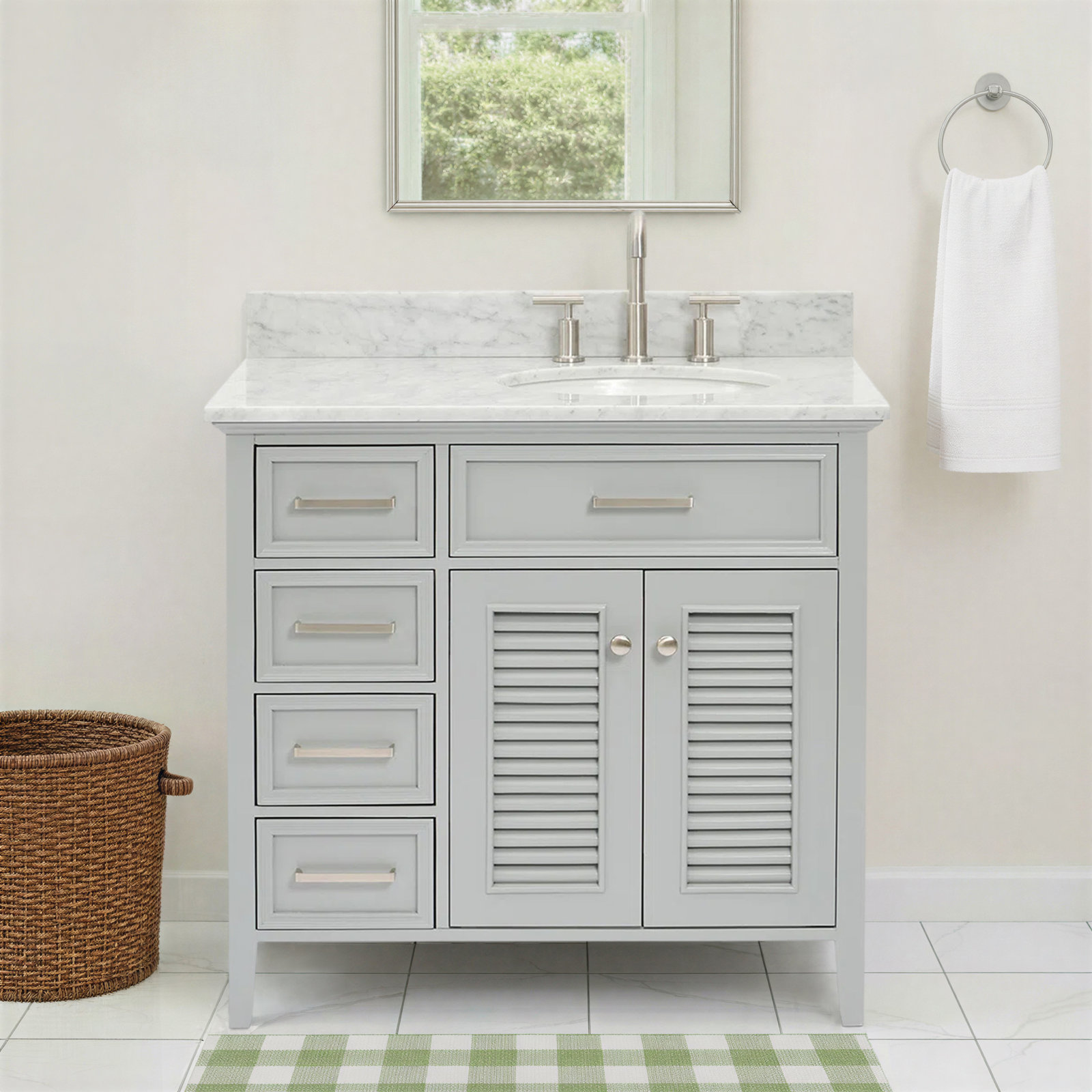 Chamblee 37'' Single Bathroom Vanity, Right, Gray