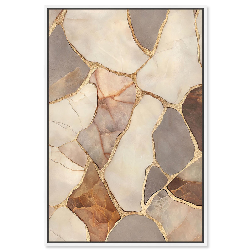 Art texturé abstrait sur toile texturé , H 25 po x l 17 po, Cadre flottant blanc