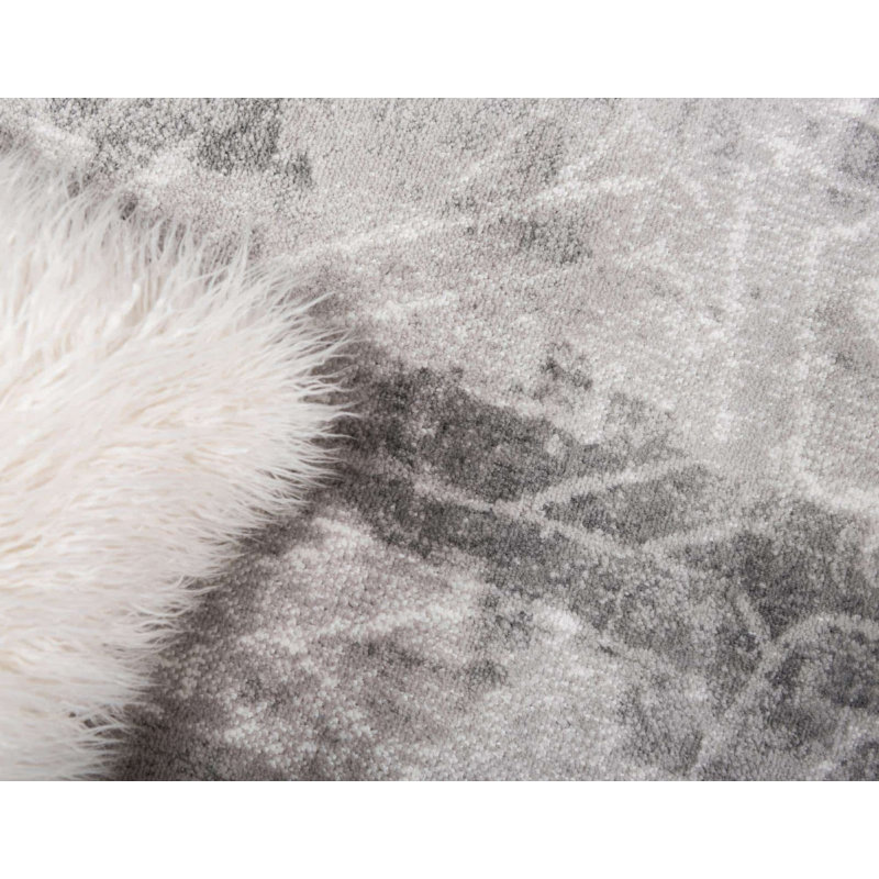 Tapis rond en métal Ikat Pantle, Rond 5 pi
